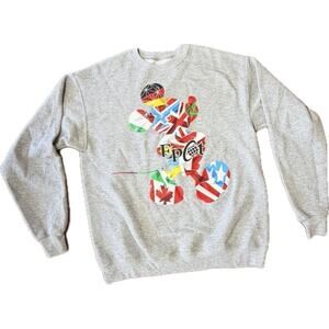 Disney Parks Epcot World Mickey Crewneck Sweatshirt Double-Sided Sz Med